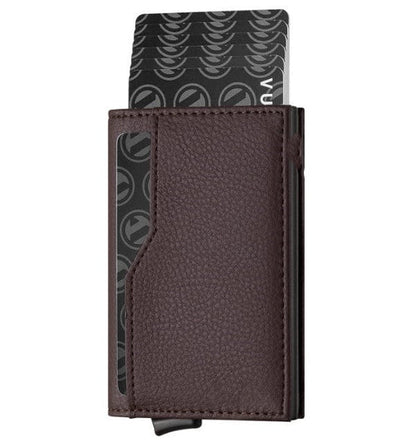 RFID Blocking Leather Credit Card Case 💳🖤 Double ID Window Wallet-8