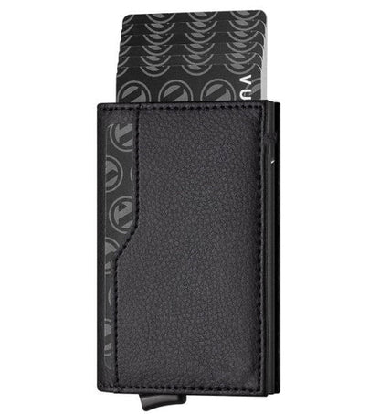 RFID Blocking Leather Credit Card Case 💳🖤 Double ID Window Wallet-5