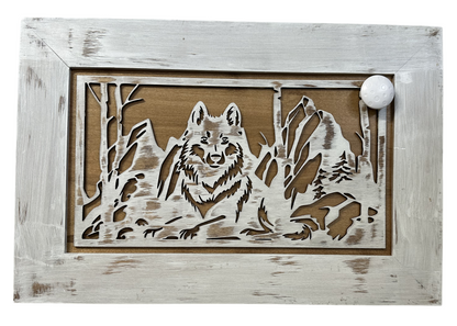 White Wolf Gun Concealment Furniture - Handcrafted Hidden Gun Storage Wall Decor - Hidden Gun Shelf with Magnetic Lock for Quick Access